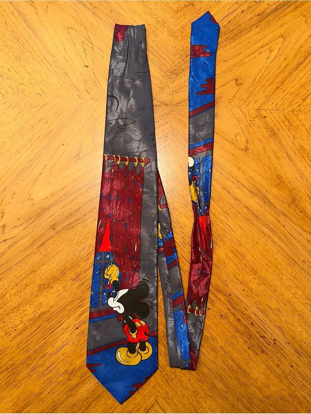 Vintage Mickey Mouse Unlimited Men's Neck Tie Rainy Day Window Disney 90s